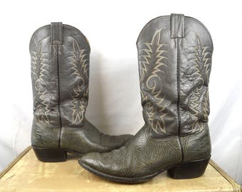 Vintage Nocona Leather Cowboy Boots - Size 10 D