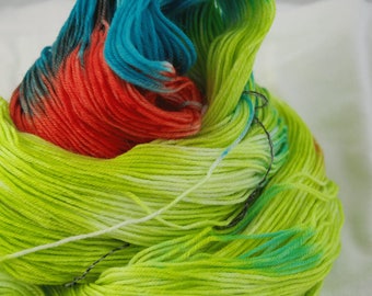 Merino Superwash Sock Yarn, Castille, Hand-Dyed