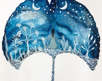 Original Painting // Maya and the Milky Way Galaxy