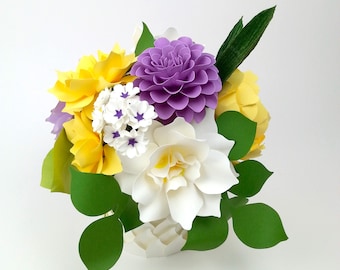 Office decor - Table Decoration - Get Well Soon - Paper Floral composition - Handmade - Made to Order - Customize your style and colors