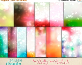 80% OFF Digital paper Pretty Bokeh Overlays, Digital Scrapbook paper pack, Instant download, 12 Digital Papers