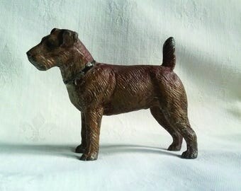 vintage cast metal dog figurine