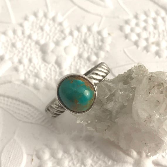 Turquoise and sterling silver ring.