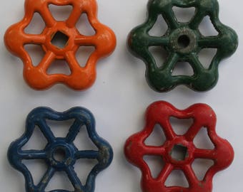 Set of 4 Super Sweet Spring Mix Vintage Valve Handles -Faucet Handles-Garden Spigot Handles-Shipping Special