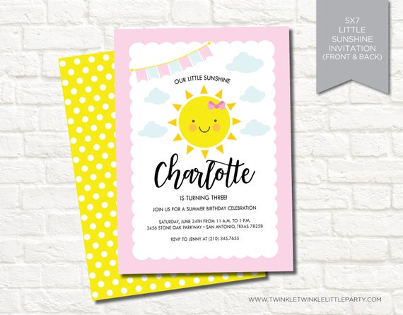 You are my sunshine birthday party invitation Il_570xn