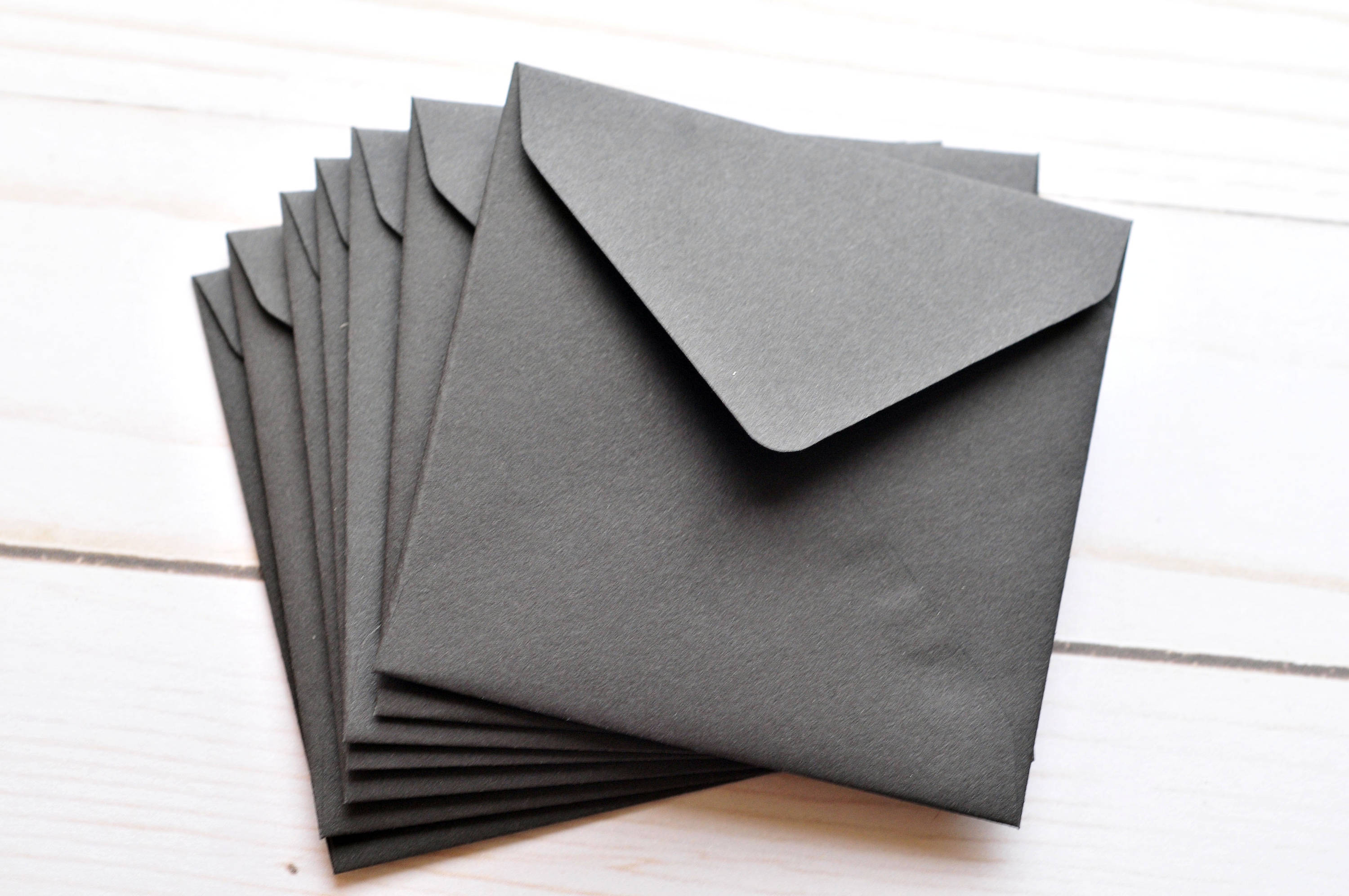 Mini Envelopes Black // Set of 10 // Blank Cards // Mini