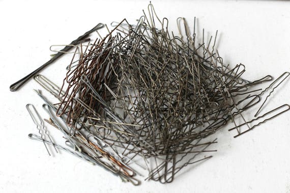 Over 100 Vintage Hair Pins Metal Hair Pins Old Fashioned