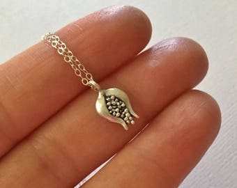Pomegranate Necklace in Silver -Silver Pomegranate Necklace