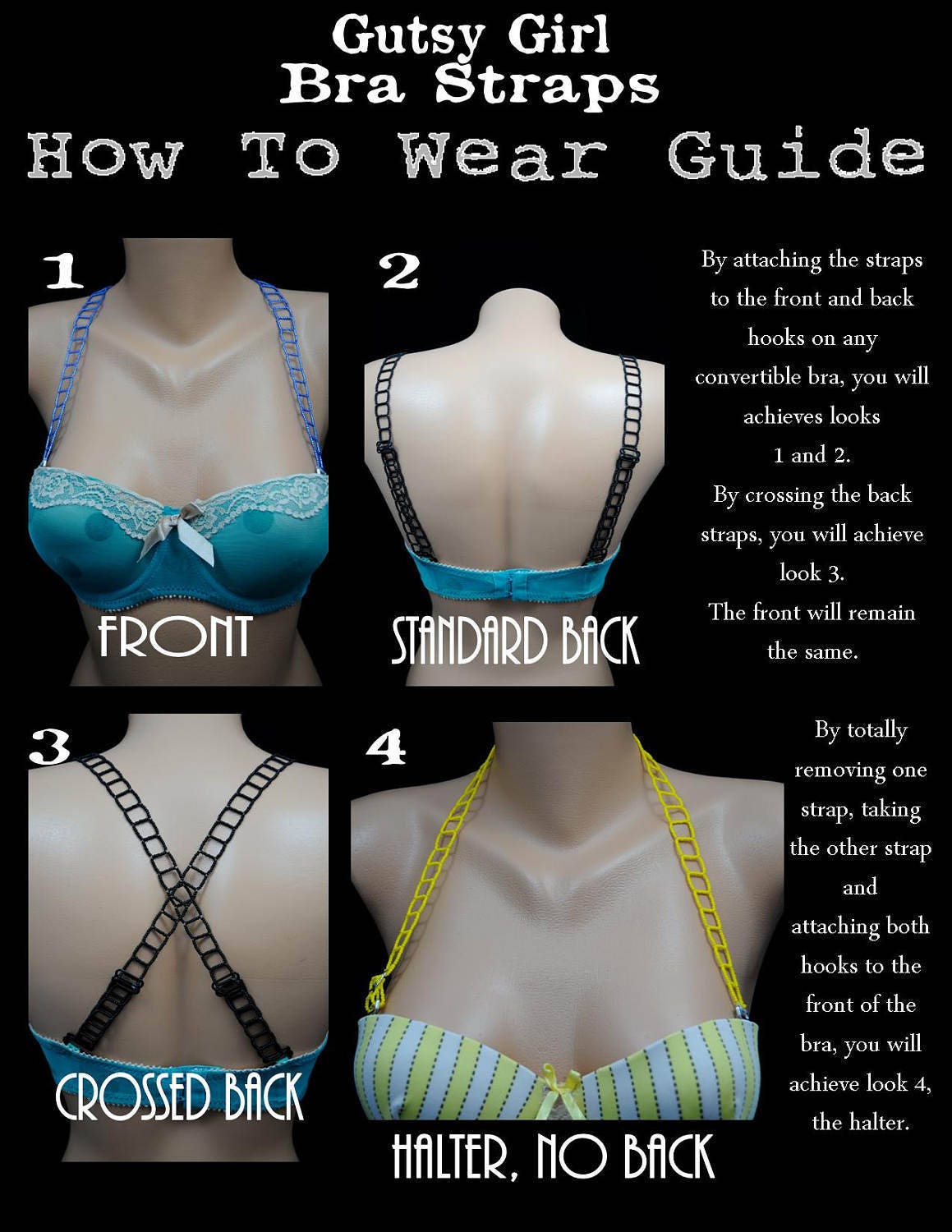 Color Block Adjustable Beaded Bra Strap Kit & Tutorial to Beadwork GutsyGuide Course