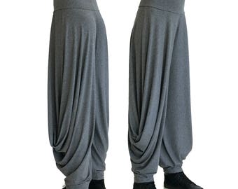 Draped Wide leg pants harem trousers casual loose plus size boho chic best selling women pants trending items jersey xl, xxl, xxxl COMFORT