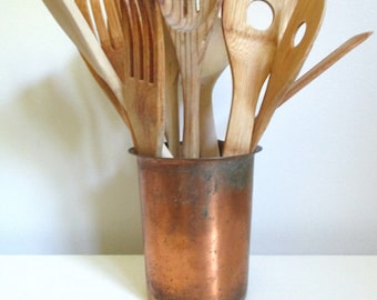 Wooden Spoons Lot 6 8 10 11 Vintage Old Kitchen Utensils,WOOD Country Bouquet Party Shower Wedding Favor, Instant Collection, Garden Markers