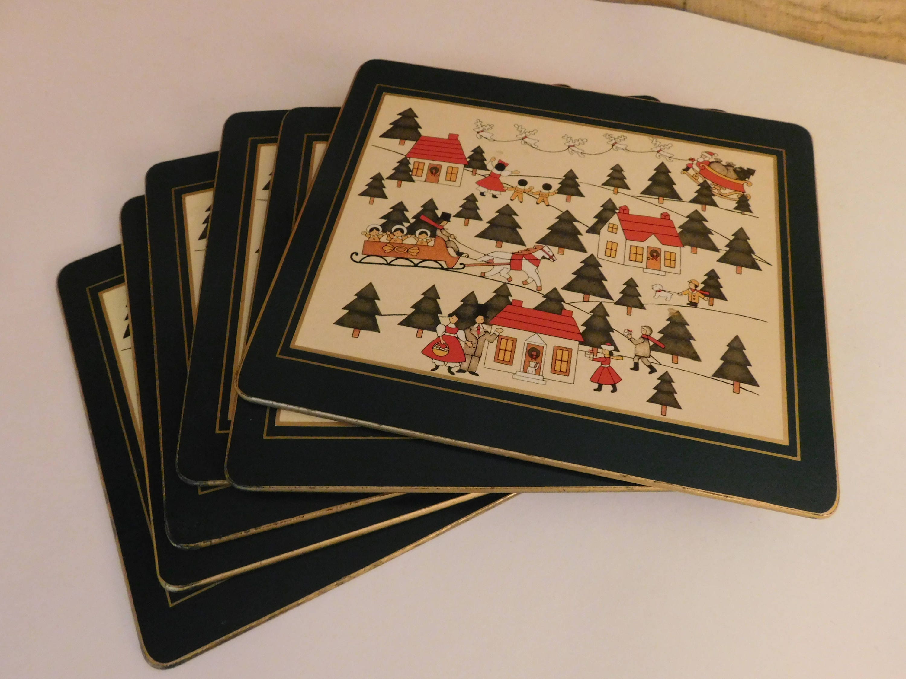 Christmas Cork Placemats by Lady Clare Christmas Village by