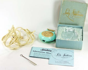 Aqua Lady Sunbeam Shavemaster Turquoise Electric Leg Shaver Vintage Works