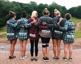 Bridesmaid Flannel, Bridesmaid Shirt, Bridal Flannel, Bride Shirt, Vintage Flannels
