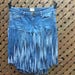 Long Fringe Denim Cut Off Jean Shorts Upcycled Womens Size 13