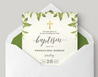 Printable Boy Baptism Invitation \ Christening Invitation (CH68)