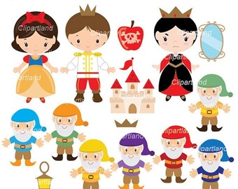 ON SALE INSTANT Download. Snow White clip art. Cs_3. Personal and commercial use.