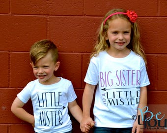 big sister shirt; big sister; big sister little brother; big sister announcement shirt; big sister to a little mister; little brother shirt