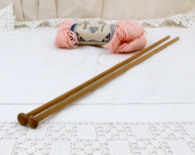 Vintage Extra Long Wooden Knitting Needles 42 cm / 16.53 in From France, French Retro Knitting Needle made of Wood, Vintage Craft Tool