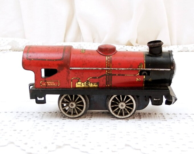 Vintage Working Hornby Clockwork Wind Up Tin Train H 0 Gauge 35 mm The Loco M with Original Box Made in France by Meccano Circa 1930s