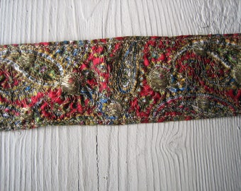 Antique Metallic Embroidered Trim Ribbon (Ref: A-5056/1 Box 7)