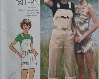 Vintage Simplicity 7329 Sewing Pattern Size 8 Jumpsuit in Two Lengths including Transfer for Embroidery and Tissue Lesson Chart