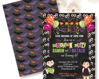Halloween Party Invitation, Kids Halloween Party, Boy and Girl Halloween Invite, Trick Or Treat Invitation