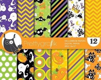 80% OFF SALE Halloween digital papers, commercial use, scrapbook papers, background - PS655