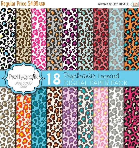 80% OFF SALE leopard animal print digital paper, commercial use, scrapbook papers, background - PS615 Il_570xn