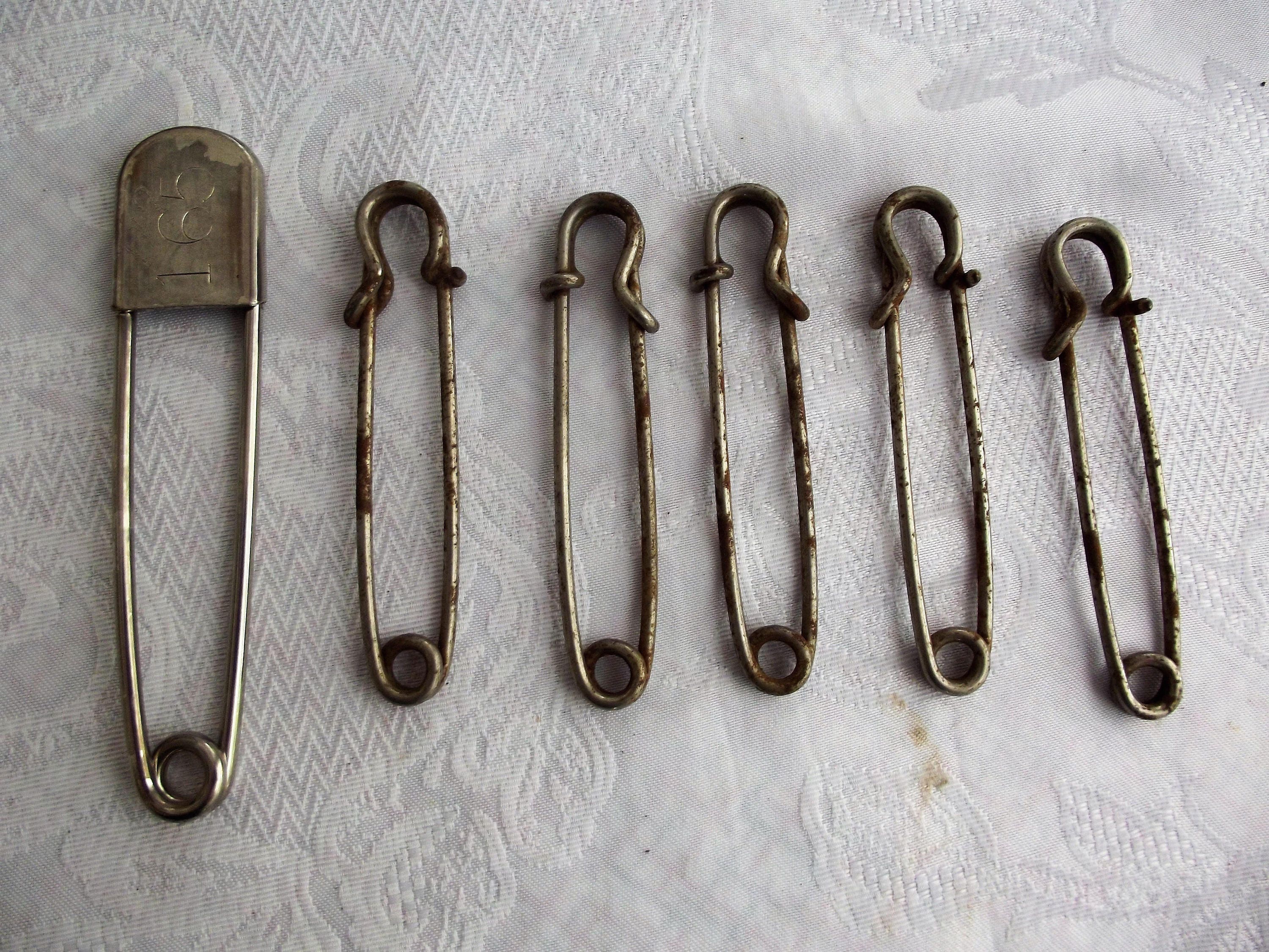 Set of 6 Vintage Safety Pins Horse Blanket Pins