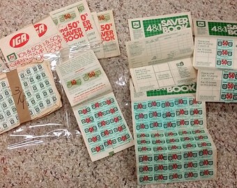 Vintage S & H Green Stamps lot from the 1960's Lot of Books and Stamps 10s and 50s