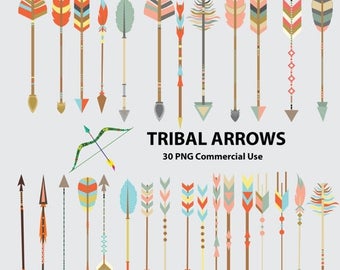 50% SALE Tribal arrows clipart, tribal clipart, arrows clipart, arrows clip art, tribal clip art, arrows, arrow, bow and arrow, coral arrows