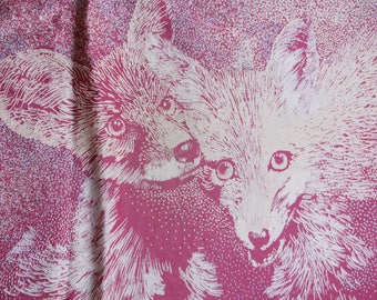 Christian Dior mousseline de soie scarf. little foxes in the wood. nightfall. twinkling light.