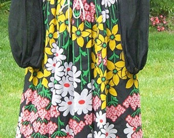 SALE - 1970's Vintage Designer Howard Wolf For Franklin Simon New York Floral Women's Dress - SALE