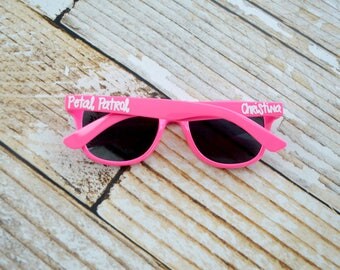 Kids personalized sunglasses, Petal Patrol, Petal Princess, Flower Girl Gifts, toddler sunglasses, youth glasses, summer vacation sunglasses
