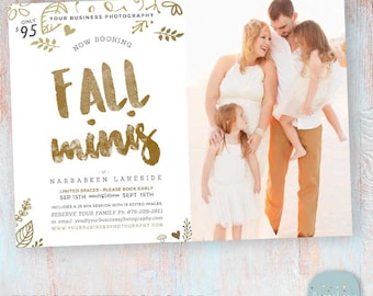 Fall Mini Session Marketing Board - Photoshop template - IW024 - INSTANT DOWNLOAD