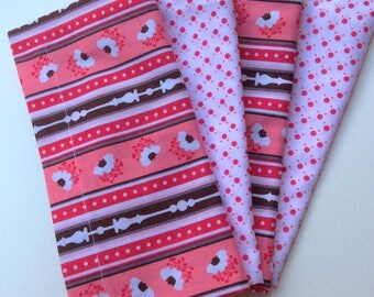 Cloth Napkins - Optional Bright Pinks 5 sets of 4