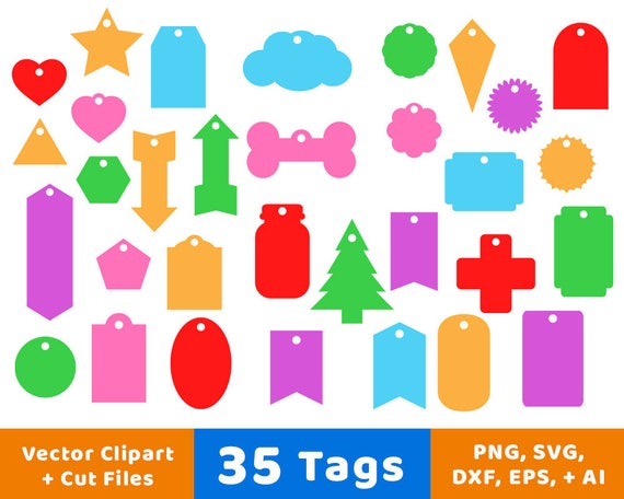 Download 35 Tags Vector Clipart Printable Tags Tag SVG Files Tag