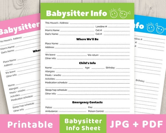 emergency contacts for babysitter