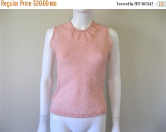 25% off SALE pink semi sheer textured sleeveless top
