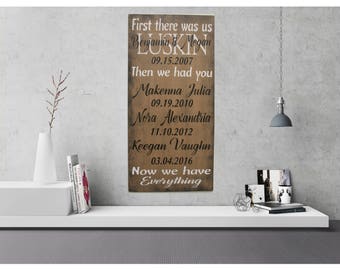 First There Was Us Wood Sign First We Had Each Other Personalized Name Sign Home Decor Wall Decor Shabby Chic Vintage Wallhanging Handmade