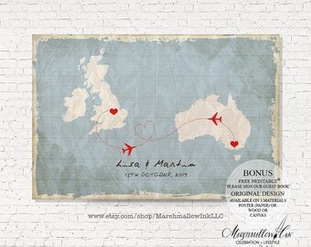 World Map Guest Book Wedding Guest Book Alternative Destination Wedding Map, Wedding Gift Custom Guest Book Map Travel theme Wedding Signs
