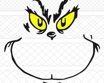 Grinch Face SVG, PNG, and STUDIO3 Cut Files for Silhouette Cameo/Portrait and Cricut Explore DIY Craft Cutters