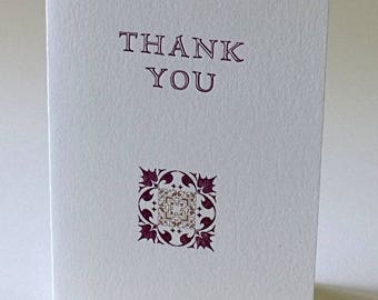 Thank You, letterpress printed
