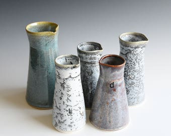 Vases handthrown in semi-porcelain