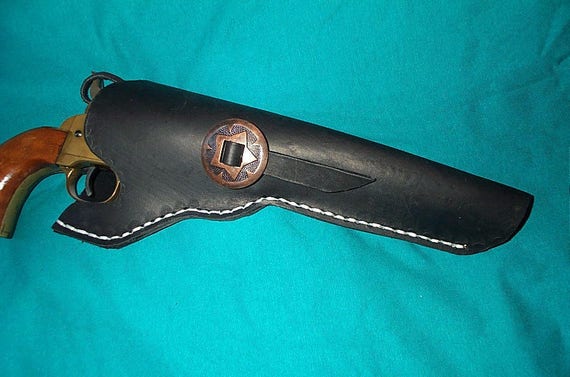 Black powder right hand cross draw revolver holster