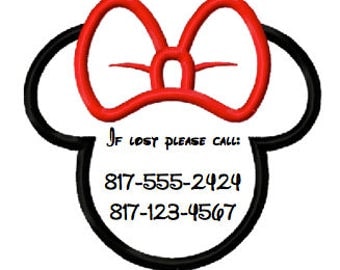 28 Personalized Minnie Emergency Contact/Safety Tattoos
