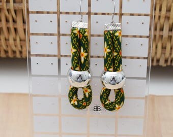 Fabric dangle earrings, African fabric earrings, ankara earrings, afro earrings, gift for women