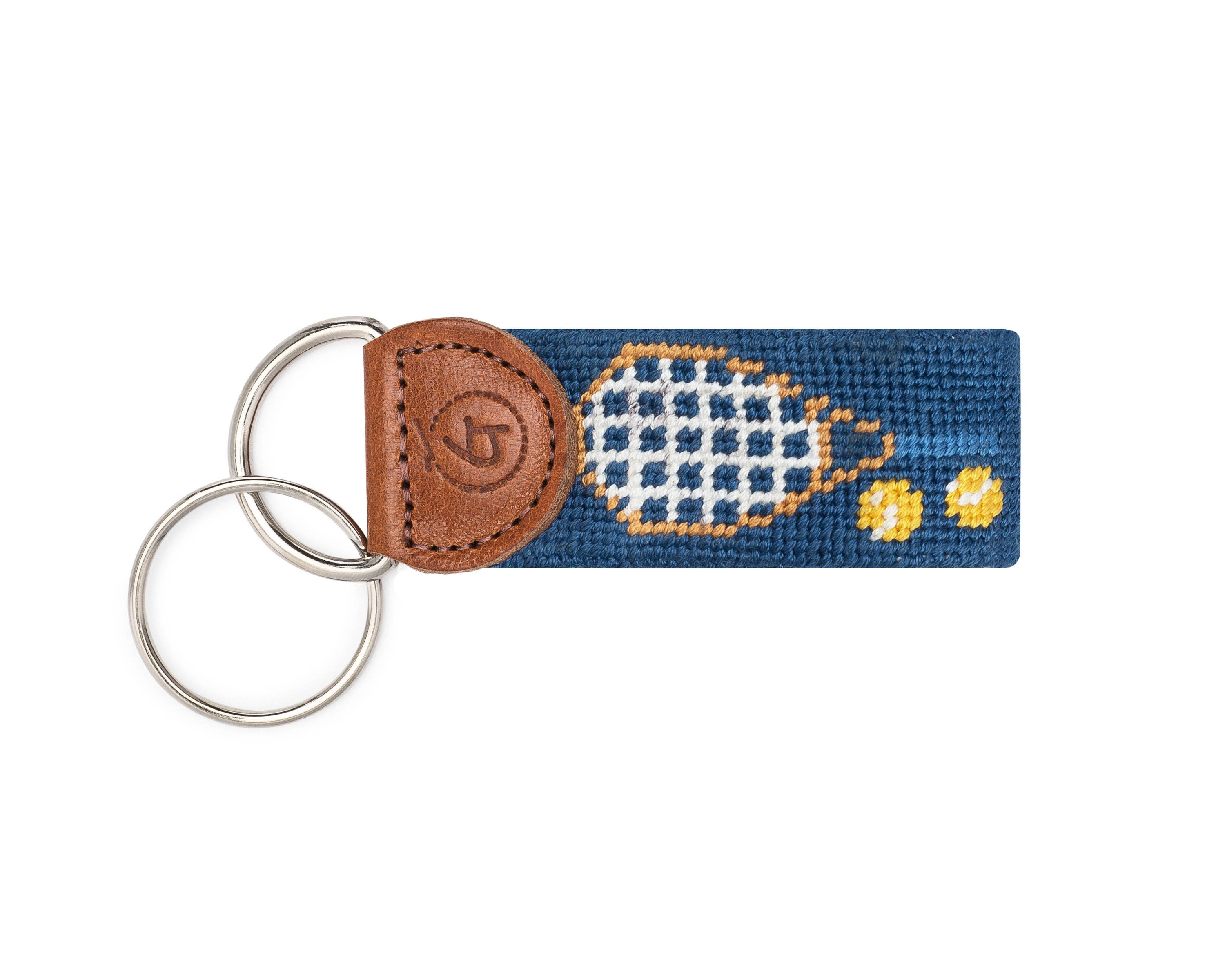Custom Tennis Needlepoint Keychain / Tennis Key Fob