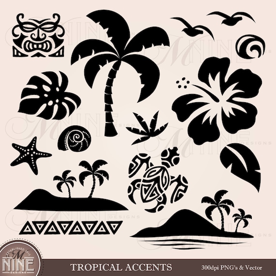 TROPICAL Clip Art / Tropical Accents Design Elements Tropical